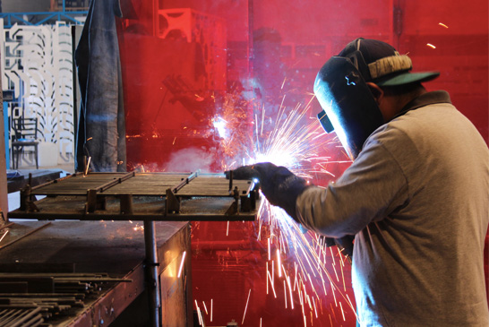 Soldador trabajando